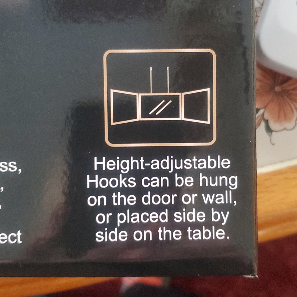 3-Way Portable Folding Mirror - Black..NIB - Picture 7 of 7